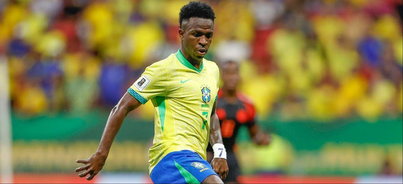 Vinícius Junior em campo pela Seleção Brasileira (Foto: Rafael Ribeiro/CBF)